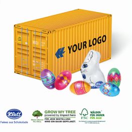 Produktabbildung 3D Präsent Container Ostern mit Schokoladenmischung von Klett 3D Präsent Container Ostern mit Schokoladenmischung von Klett