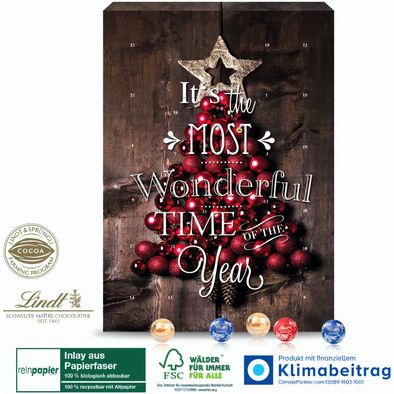 Wand-Adventskalender Lindt „Gourmet Edition“ Organic