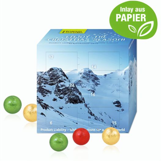 Adventskalender "Cube" mit Fairtrade® Schokolade mit Papier-Inlay (Bild 1)