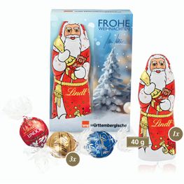 Premium-Präsent mit Lindt Weihnachtsmann „Medium“