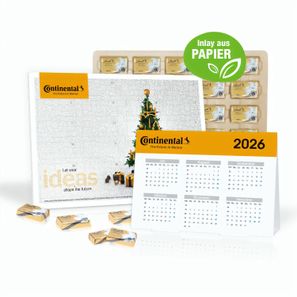 „2 in 1“ Marken-Adventskalender Lindt Schokolade mit Jahresplaner, Inlay aus Papier