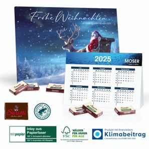 „2 In 1“ Adventskalender Sarotti mit Jahresplaner, Inlay aus Papierfaser
