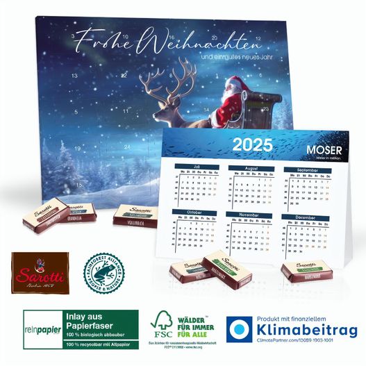 „2 In 1“ Adventskalender Sarotti mit Jahresplaner, Inlay aus Papierfaser (Bild 1)