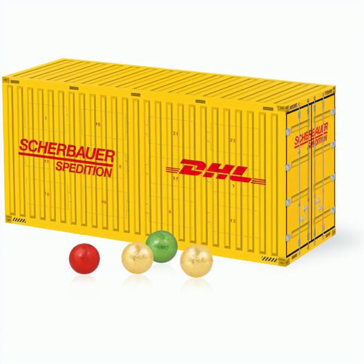 3D Adventskalender "Container" mit Fairtrade® Schokolade (Bild 1)