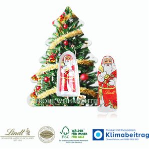 Schokokarte „Business“ Weihnachtsbaum mit Lindt Weihnachtsmann
