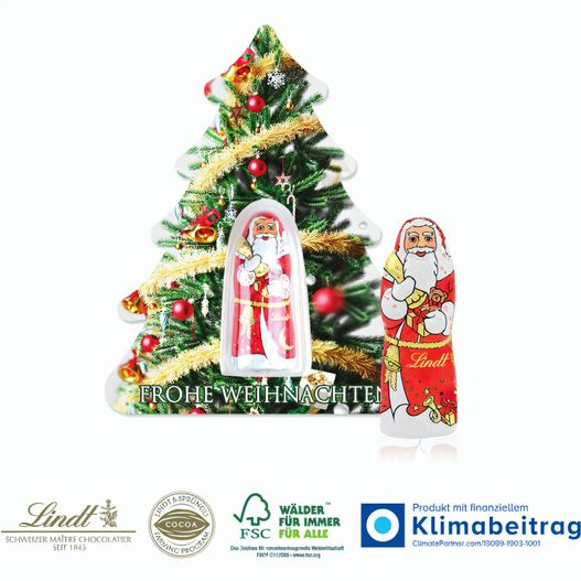 Schokokarte „Business“ Weihnachtsbaum mit Lindt Weihnachtsmann (Bild 1)