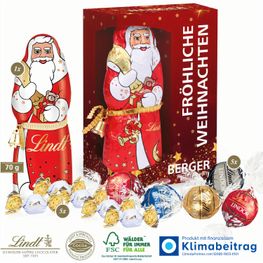 Premium-Präsent mit Lindt Weihnachtsmann „Maxi“