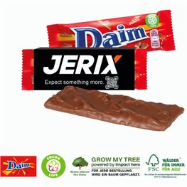 Daim Riegel mit Werbebanderole
