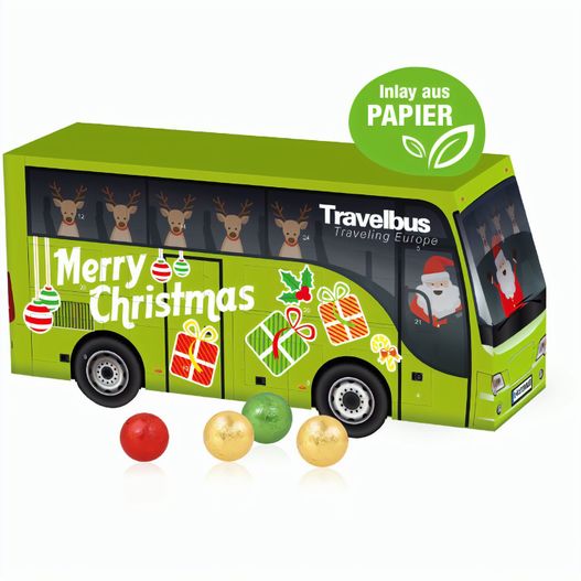 3D Adventskalender "Bus" mit Fairtrade® Schokolade mit Papier-Inlay (Bild 1)
