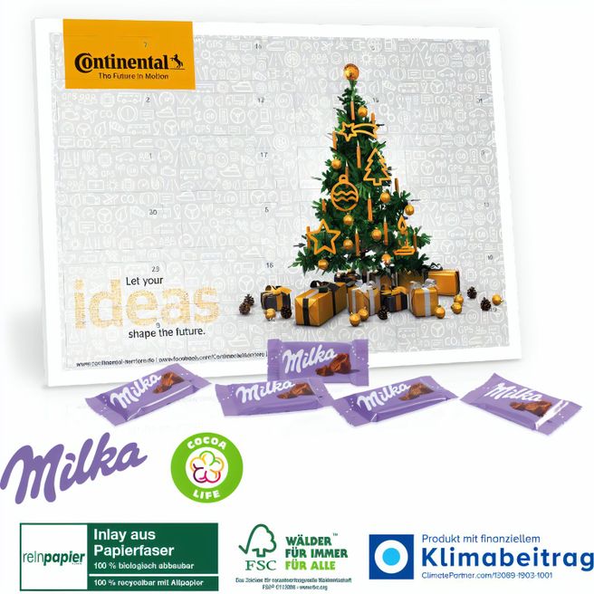 Tisch-Adventskalender Organic mit Milka Schokolade