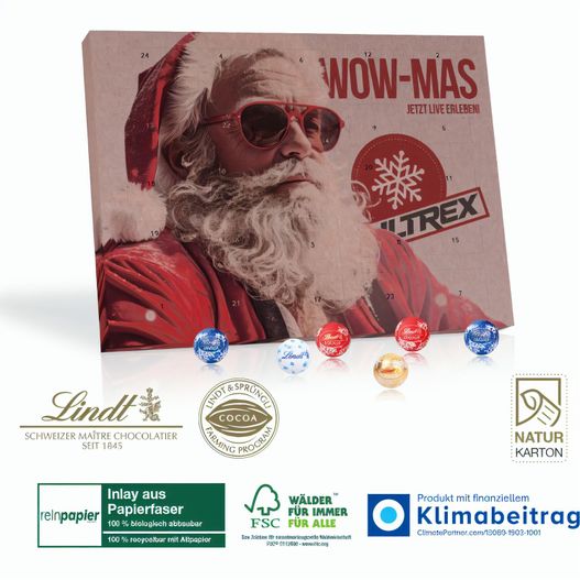 Adventskalender aus Naturkarton Lindt „Gourmet Edition“ Organic (Bild 1)
