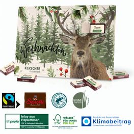 Tisch-Adventskalender Organic mit Fairtrade-Kakao auf Graspapier