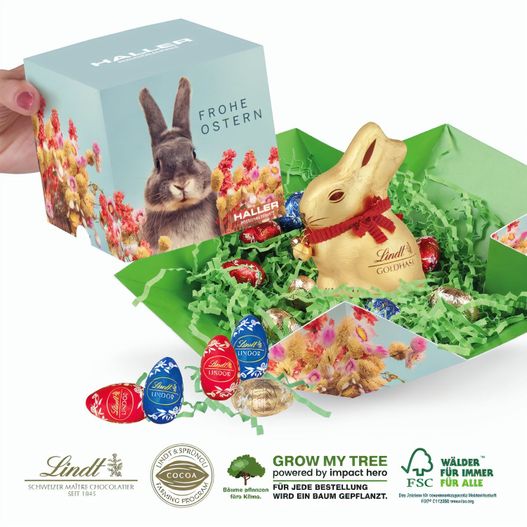 Oster-Werbewürfel mit Schokolade von Lindt (Bild 1)