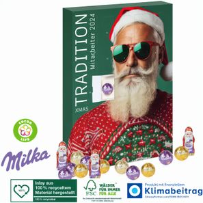 Adventskalender Milka „Edition“, Inlay aus 100% recyceltem Material