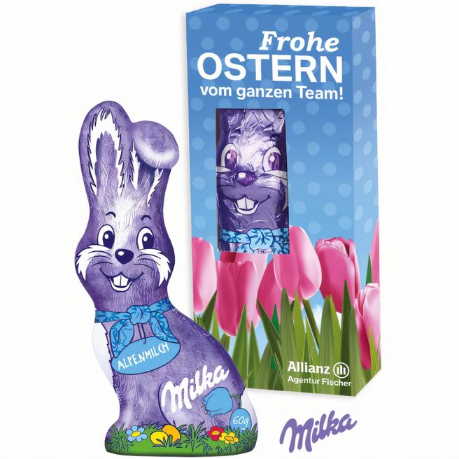 Milka Schmunzelhase in der Werbebox, 45 g