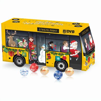 Produktabbildung 3D Adventskalender "Bus" mit Lindt Schokolade 3D Adventskalender "Bus" mit Lindt Schokolade