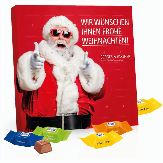 Tisch-Adventskalender mit Ritter SPORT Schokowürfel