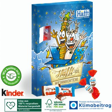 Adventskalender kinder® „Happy Moments“, Inlay aus 100% recyceltem Material