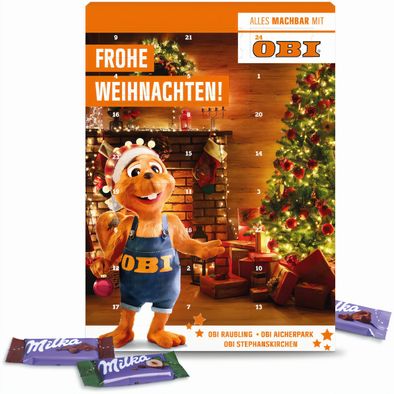 Wand-Adventskalender mit Milka Schokolade