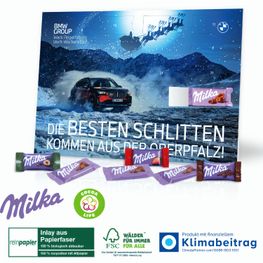 Tisch-Adventskalender Organic mit Milka Schokolade Mix