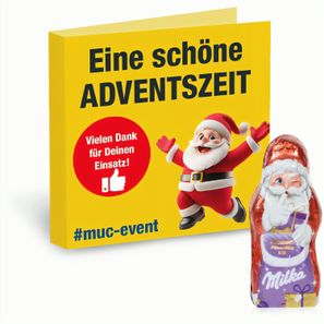 Werbe-Klappkarte mit Weihnachtsmann von Milka