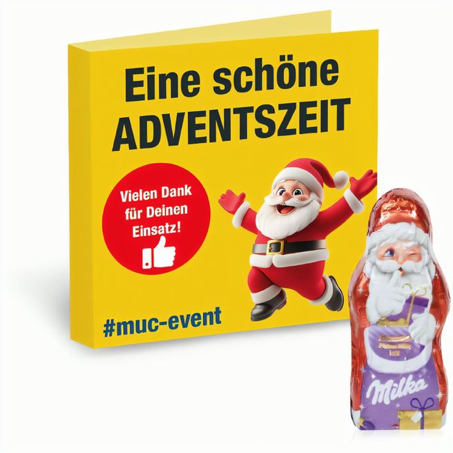 Werbe-Klappkarte mit Weihnachtsmann von Milka