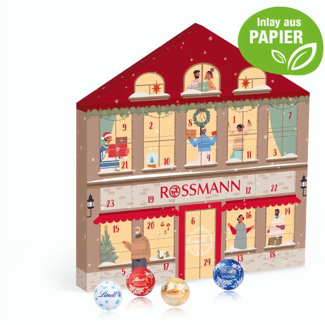 Produktabbildung Adventskalender Weihnachtshaus "Exklusiv" mit Lindt Minis Adventskalender Weihnachtshaus "Exklusiv" mit Lindt Minis