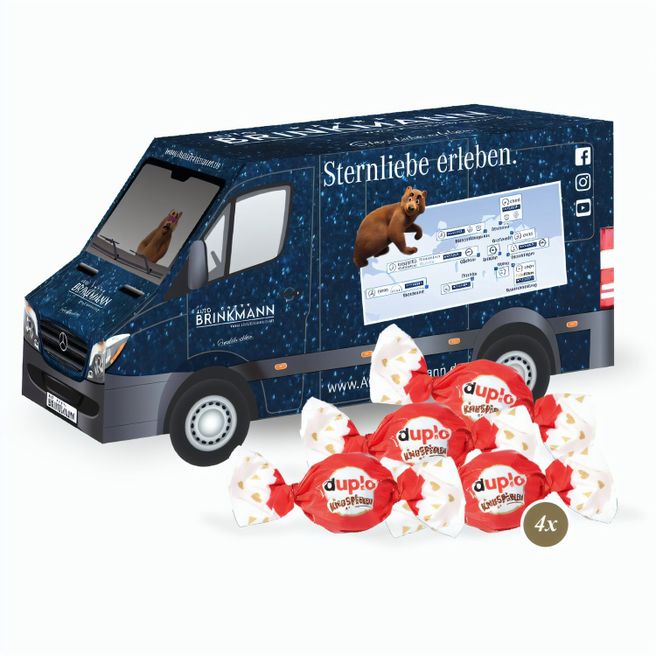 Produktabbildung 3D Präsent "Transporter" mit duplo Knusperlen 3D Präsent "Transporter" mit duplo Knusperlen