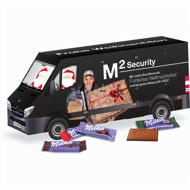 3D Adventskalender "Transporter" mit Milka Schokolade