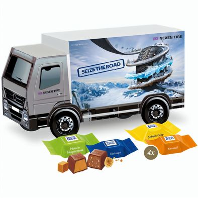 Produktabbildung 3D Präsent "LKW" mit Ritter SPORT Schokowürfel 3D Präsent "LKW" mit Ritter SPORT Schokowürfel