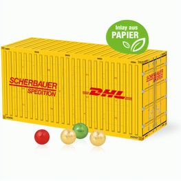 Produktabbildung 3D Adventskalender "Container" mit Fairtrade® Schokolade mit Papier-Inlay 3D Adventskalender "Container" mit Fairtrade® Schokolade mit Papier-Inlay