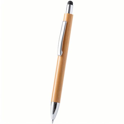ein stift mit einem holzgriff auf einem weißen hintergrund Bambus-Kugelschreiber & Touchpen Kaizu (Bild 1)