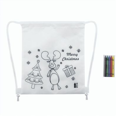 Weinachtlicher Kordelzugbeutel zum Ausmalen Julfar Bag A
