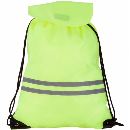 eine gelbe reflektierende rucksacktasche mit einem reflektierenden streifen Reflektor-Turnbeutel Carrylight (Bild 1)