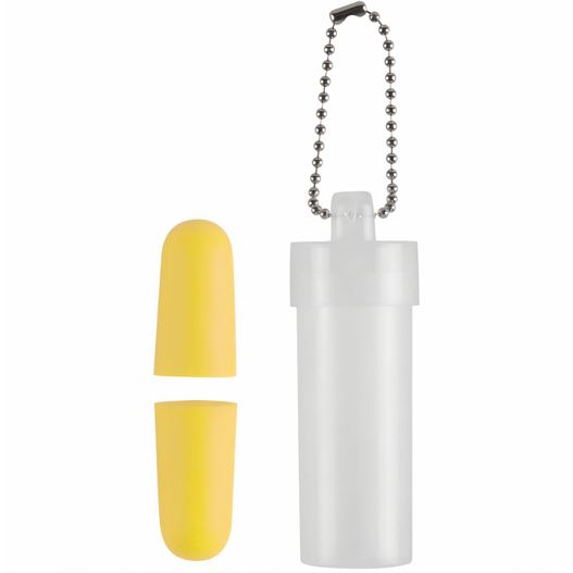 eine flasche mit einer kette und einer pille Ohrstöpsel Plux (Bild 1)