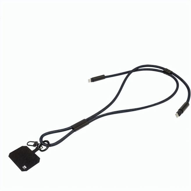 60W Lanyard mit Lade- und Datenkabel aus RPET HolCharge