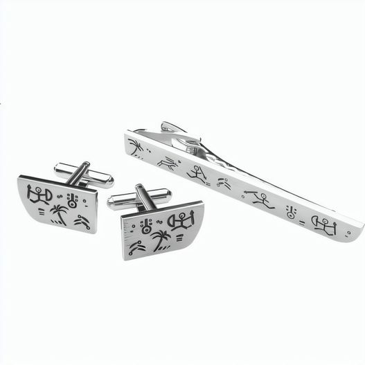 Manschettenknopf- und Krawattenklammer-Set Tahiti (Bild 1)