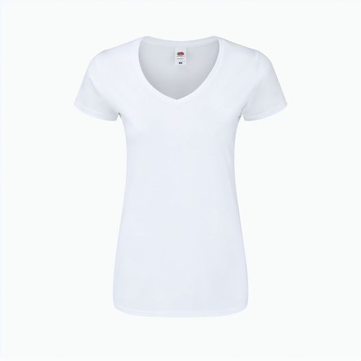 Frauen Weiß T-Shirt Iconic V-Neck (Bild 1)