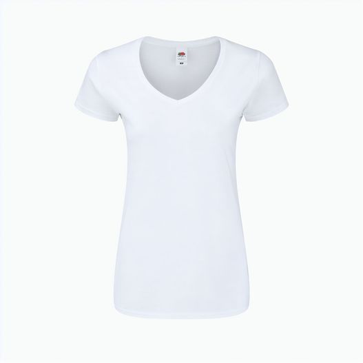 Frauen Weiß T-Shirt Iconic V-Neck (Bild 1)