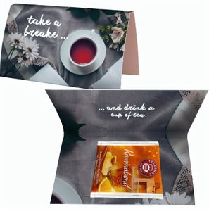 Beuteltee Kaminabend, ca. 2g, Werbekarte A6 gefaltet