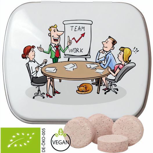 Produktabbildung Bio Acerola-Kirsch Drops, ca. 20g, Mintdose weiß Bio Acerola-Kirsch Drops, ca. 20g, Mintdose weiß (Bild 1)