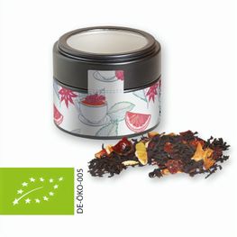 Bio Weihnachts Schwarztee, ca. 30g, Metalldose Mini mit Sichtfenster schwarz