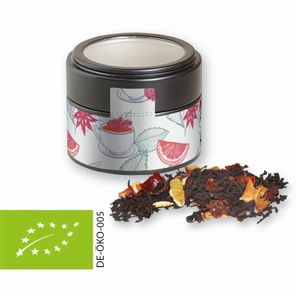 Bio Weihnachts Schwarztee, ca. 30g, Metalldose Mini mit Sichtfenster schwarz