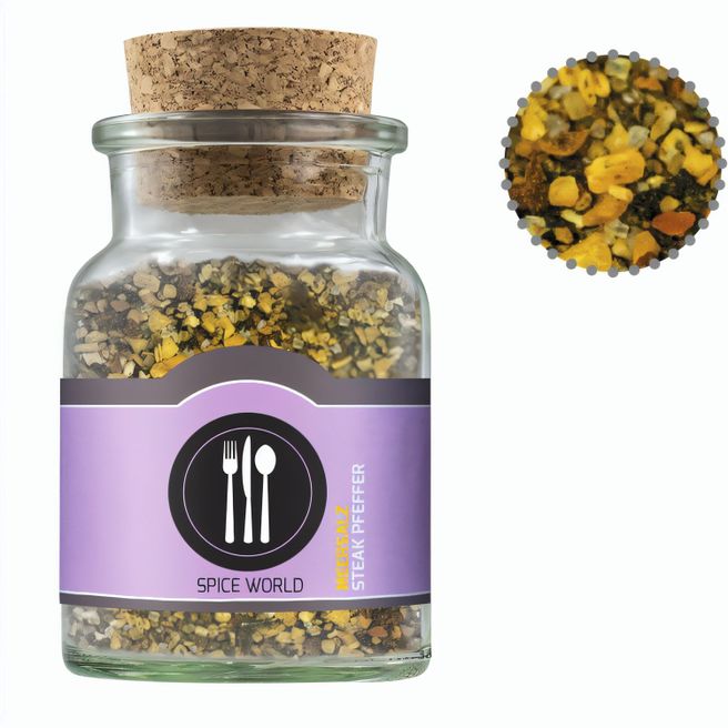 Produktabbildung Gewürzmischung Steak Pfeffer, ca. 75g, Korkenglas Gewürzmischung Steak Pfeffer, ca. 75g, Korkenglas