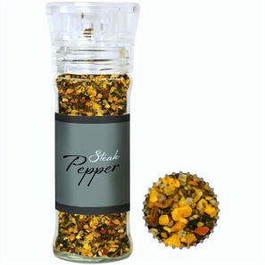 Gewürzmischung Steak Pfeffer, ca. 55g, transparente Gewürzmühle