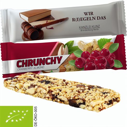 Bio Knusperriegel Cranberry-Mandel, ca. 25g, Flowpack (Bild 1)