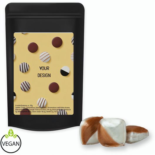 Minz-Ecken Bonbons, ca. 80g, Standbeutel Midi schwarz (Bild 1)
