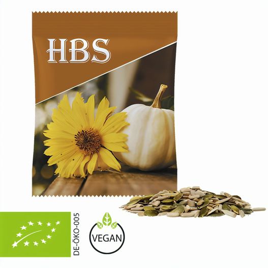 Produktabbildung Bio Kürbis und Sonnenblumenkerne, ca. 15g, Midi-Tüte Bio Kürbis und Sonnenblumenkerne, ca. 15g, Midi-Tüte (Bild 1)