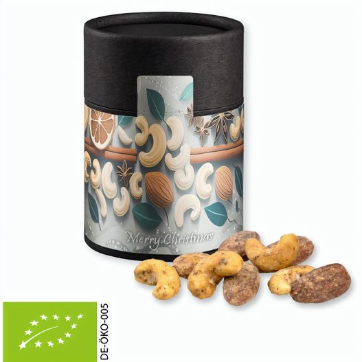Bio Zimt-Mandel Vanille-Cashew Mix, ca. 80g, Kraftpapierdose Midi (Bild 1)