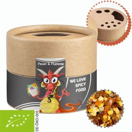 Bio Gewürzmischung Feuer und Flamme, ca. 40g, Kraftpapierstreuer Mini